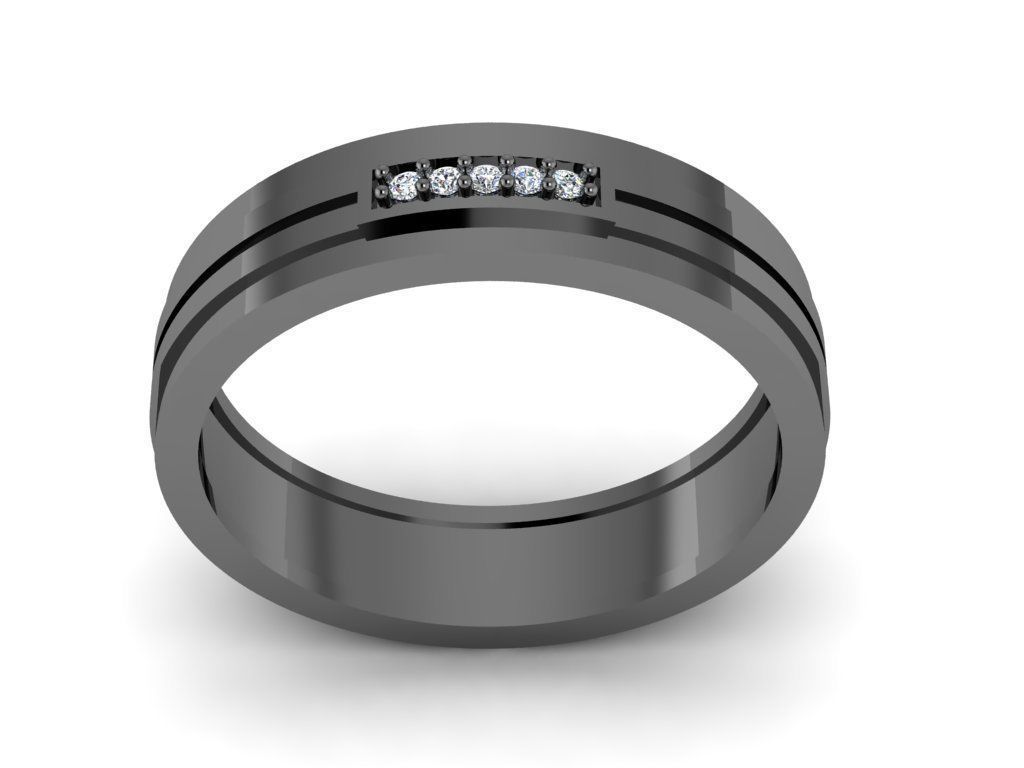 Diamond Jewelry Man Ring 3D print model_5