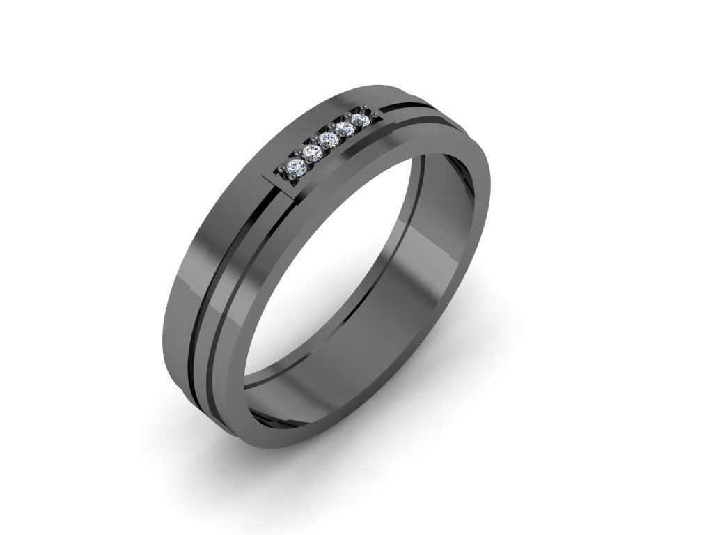 Diamond Jewelry Man Ring 3D print model_3