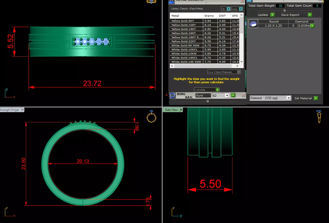 Diamond Jewelry Man Ring 3D print model_0