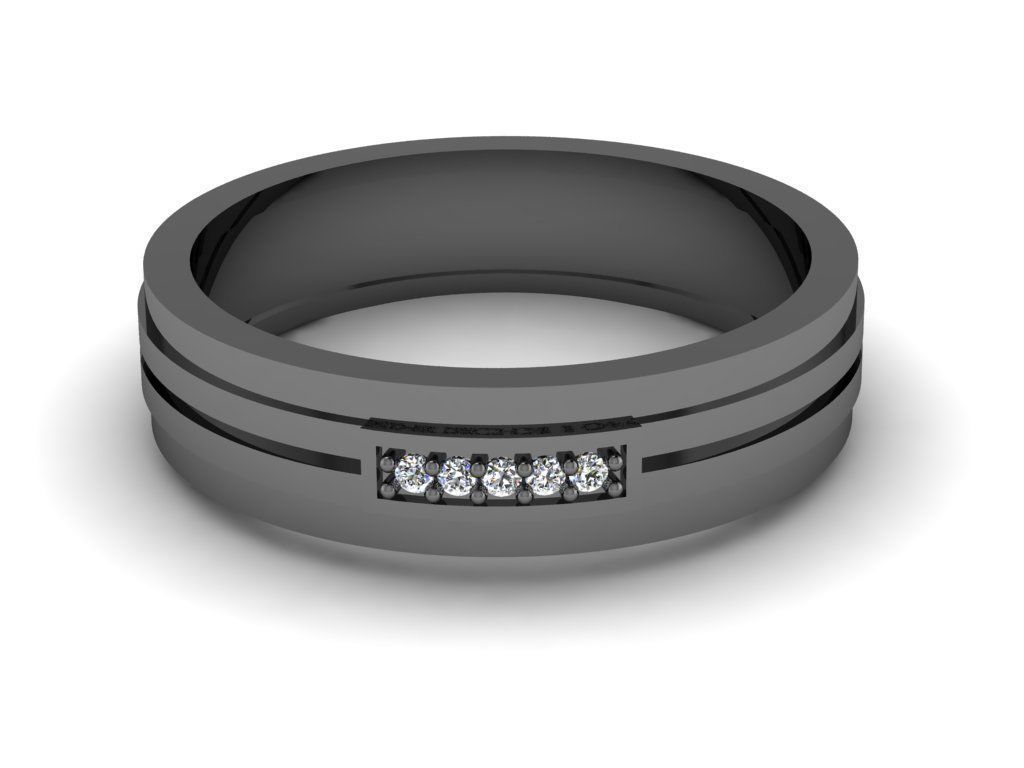 Diamond Jewelry Man Ring 3D print model_7