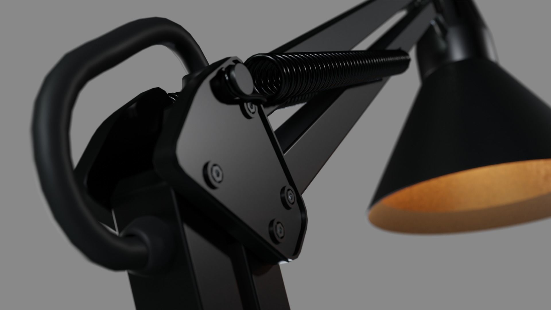 Highly Detailed Industrial Table Lamp With Rig 3D model_6