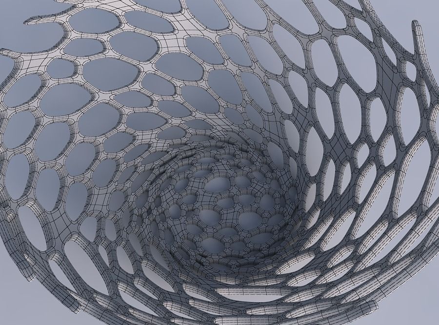 Bowl wide with cracked organic lattice 2 3D print model_6