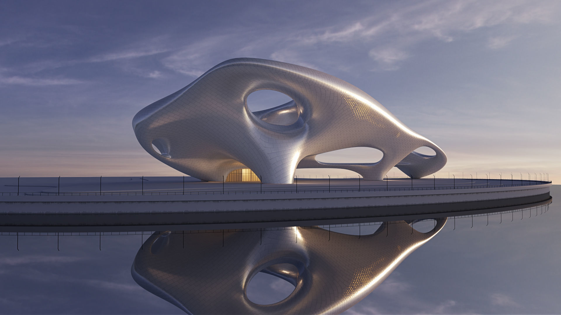 Futuristic building 36 3D model_1