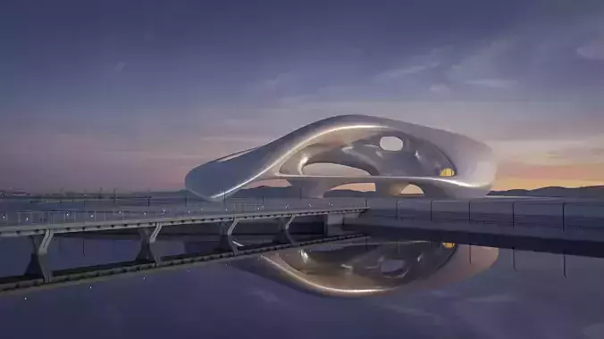 Futuristic building 36 3D model