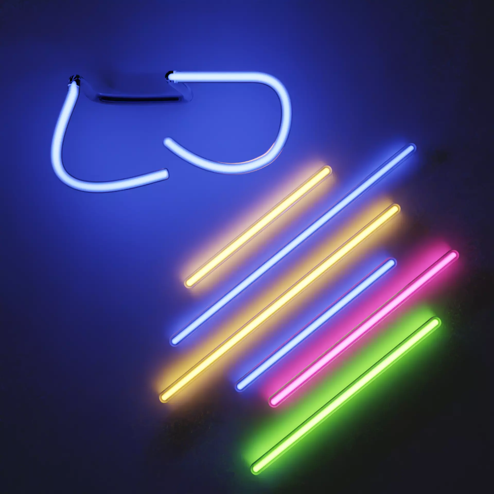 neon tube material Free 3D model