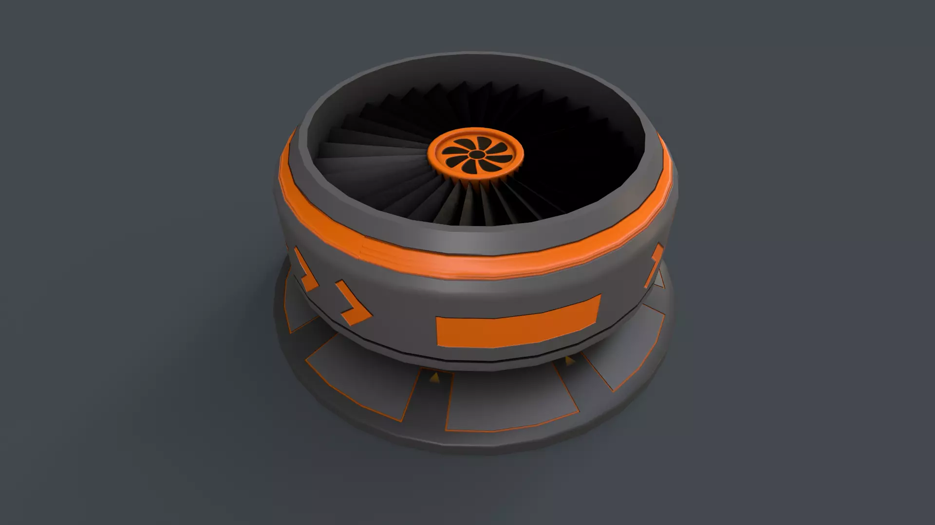 Sci-Fi Air Conditioner Low-poly 3D model