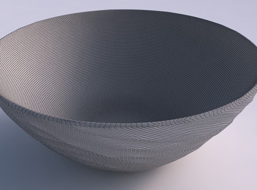 Bowl wide with fibers smooth inside 3D print model_5