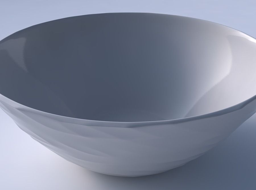 Bowl wide with fibers smooth inside 3D print model_3