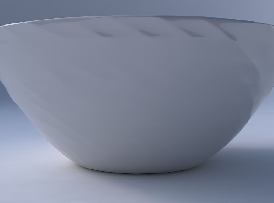 Bowl wide with fibers smooth inside 3D print model_4