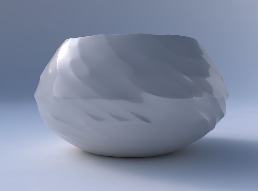 Bowl squeezed twisted with fibers smooth inside 3D print model_4