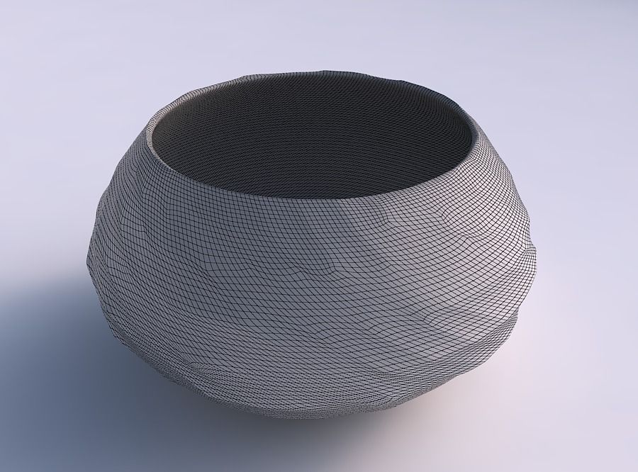 Bowl squeezed twisted with fibers smooth inside 3D print model_5