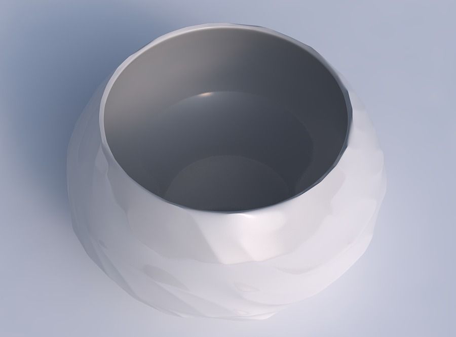 Bowl squeezed twisted with fibers smooth inside 3D print model_1