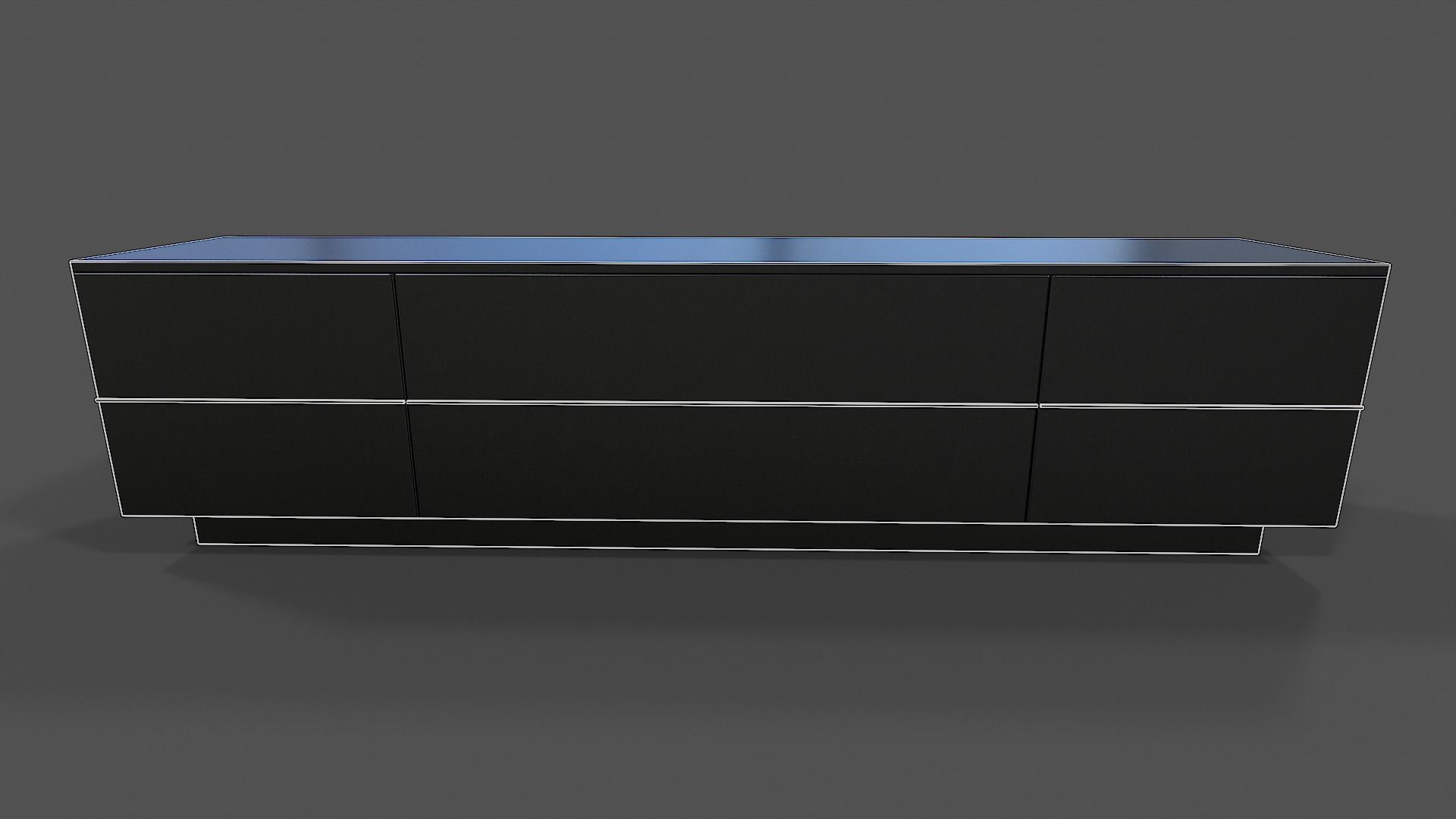 TV Stand V02 - Low Poly Low-poly 3D model_1