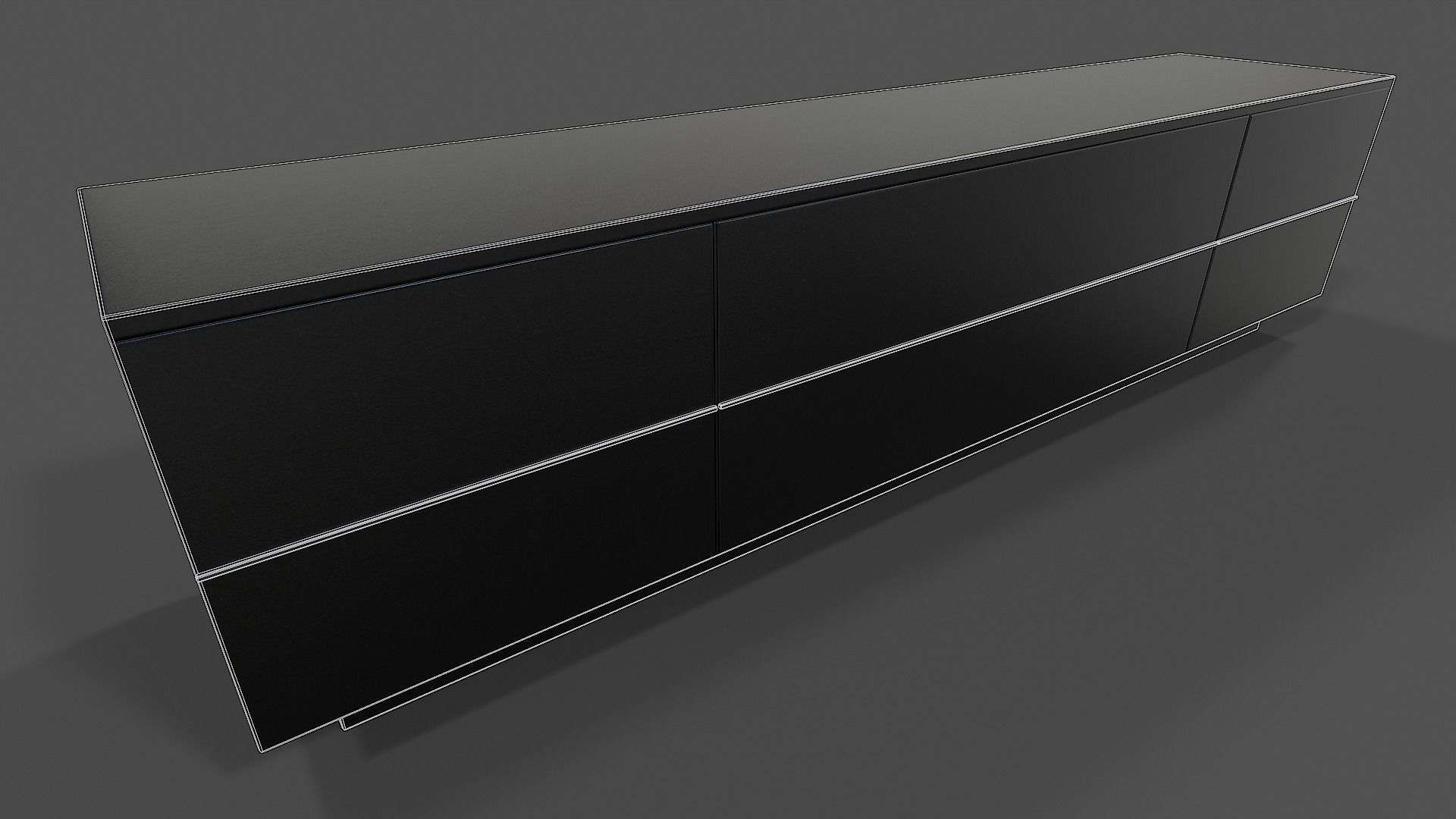 TV Stand V02 - Low Poly Low-poly 3D model_3