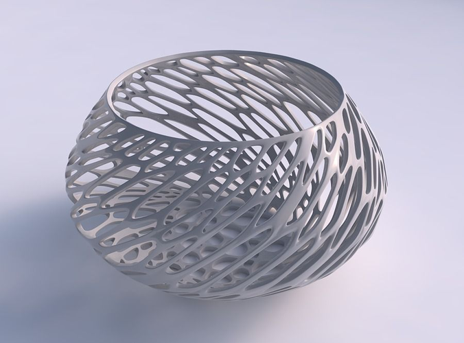 Bowl squeezed twisted with vertical organic lattice
