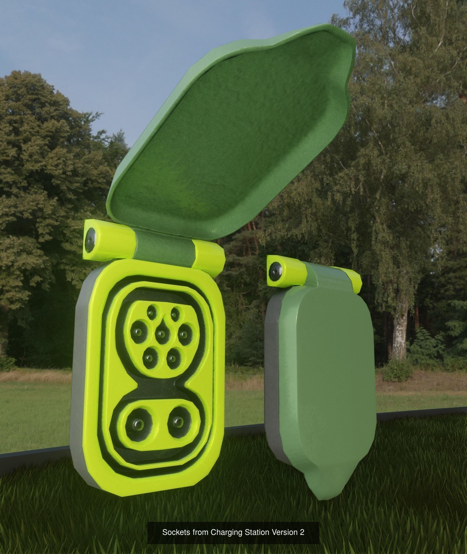 Charging Station Version 1 and 2 3D Model Collection_8