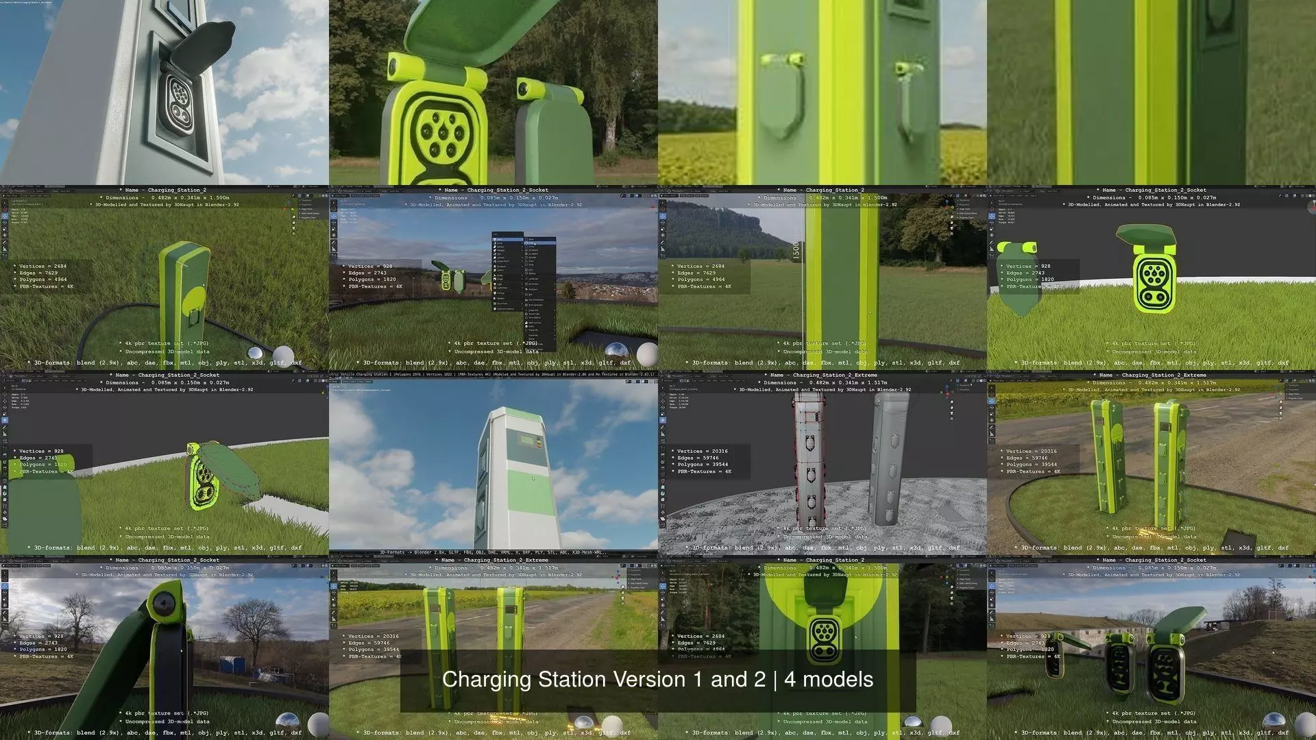Charging Station Version 1 and 2 3D Model Collection_0