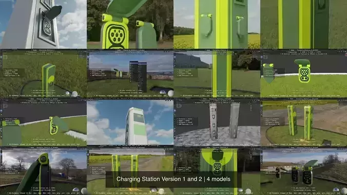 Charging Station Version 1 and 2 3D Model Collection