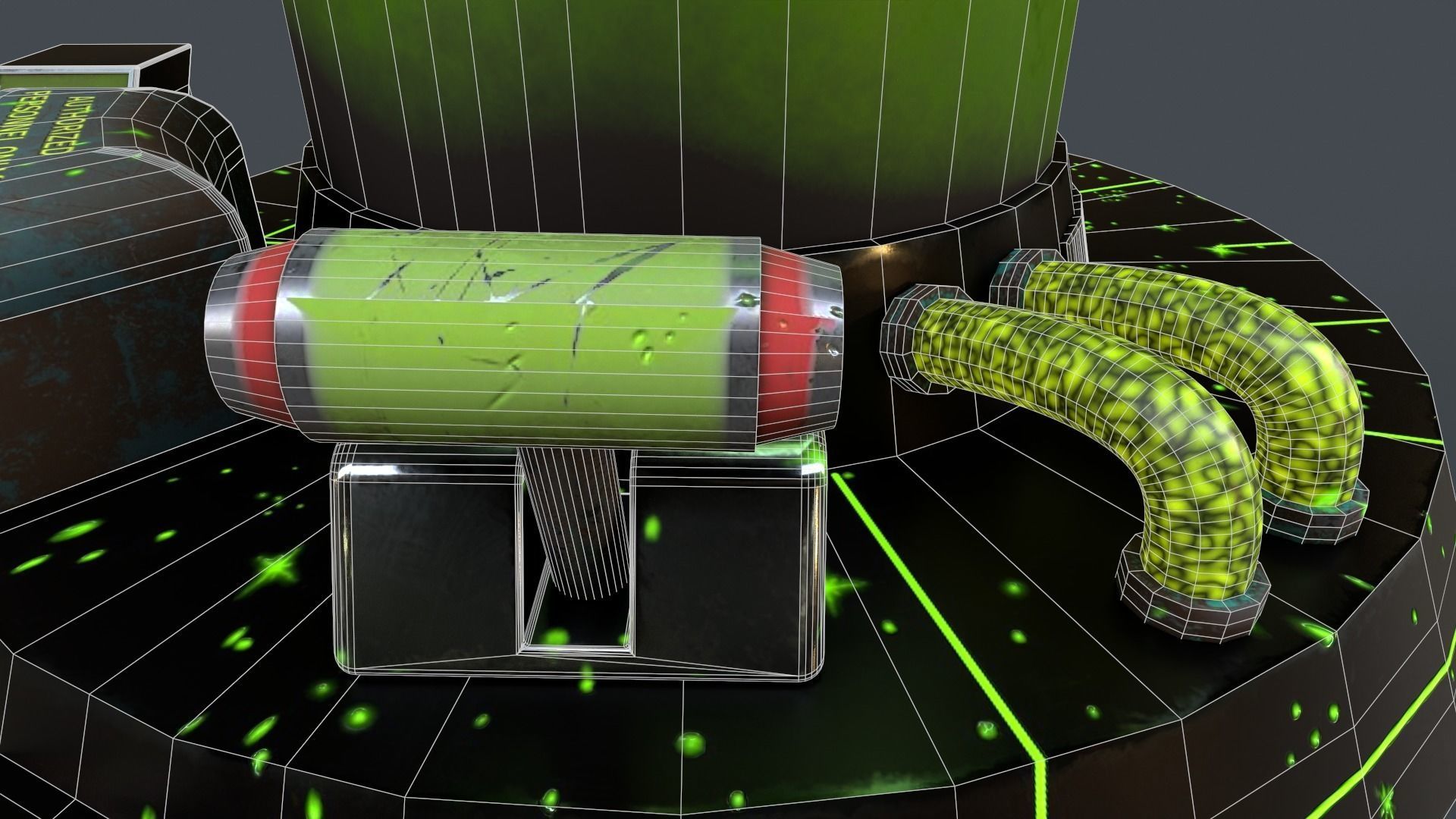 Sci-Fi Production Machine Low-poly 3D model_3