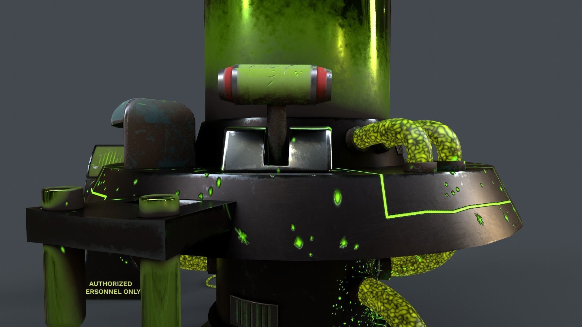 Sci-Fi Production Machine Low-poly 3D model_8