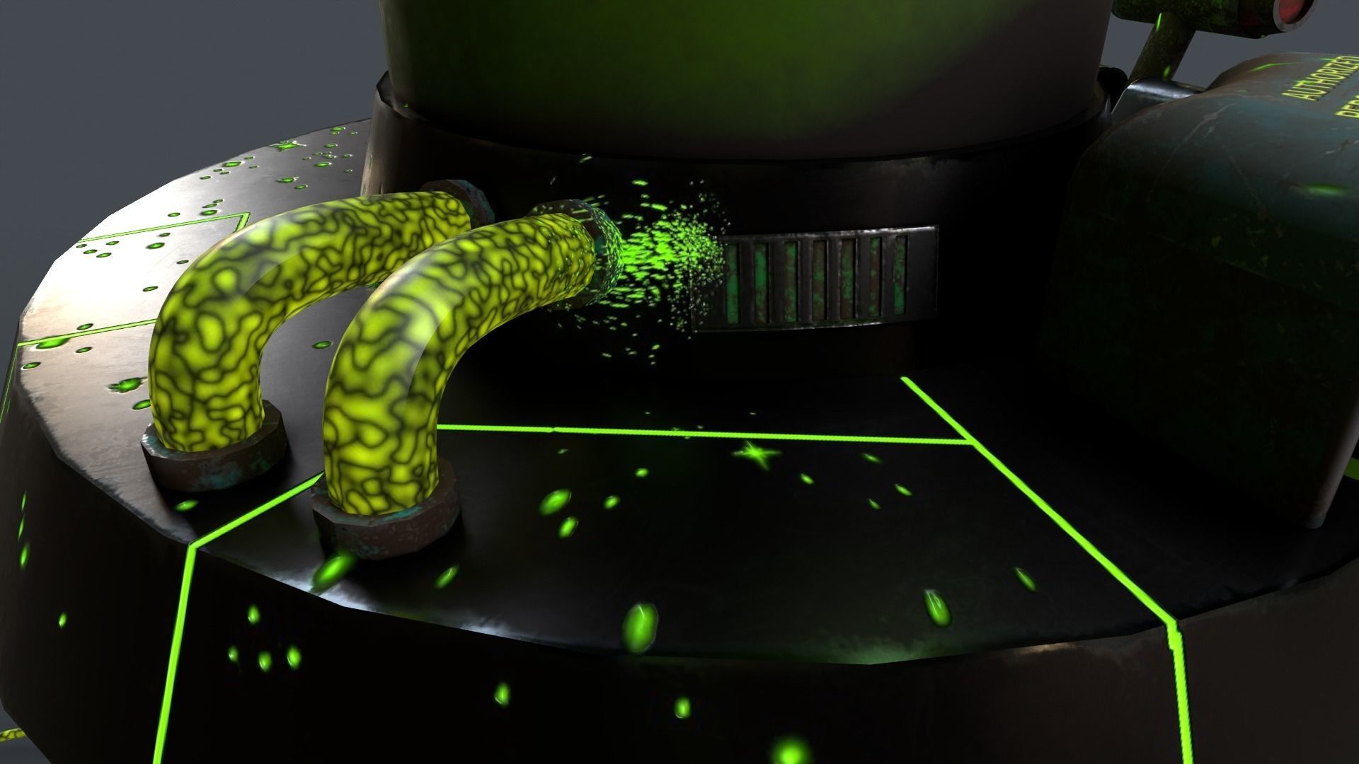 Sci-Fi Production Machine Low-poly 3D model_7