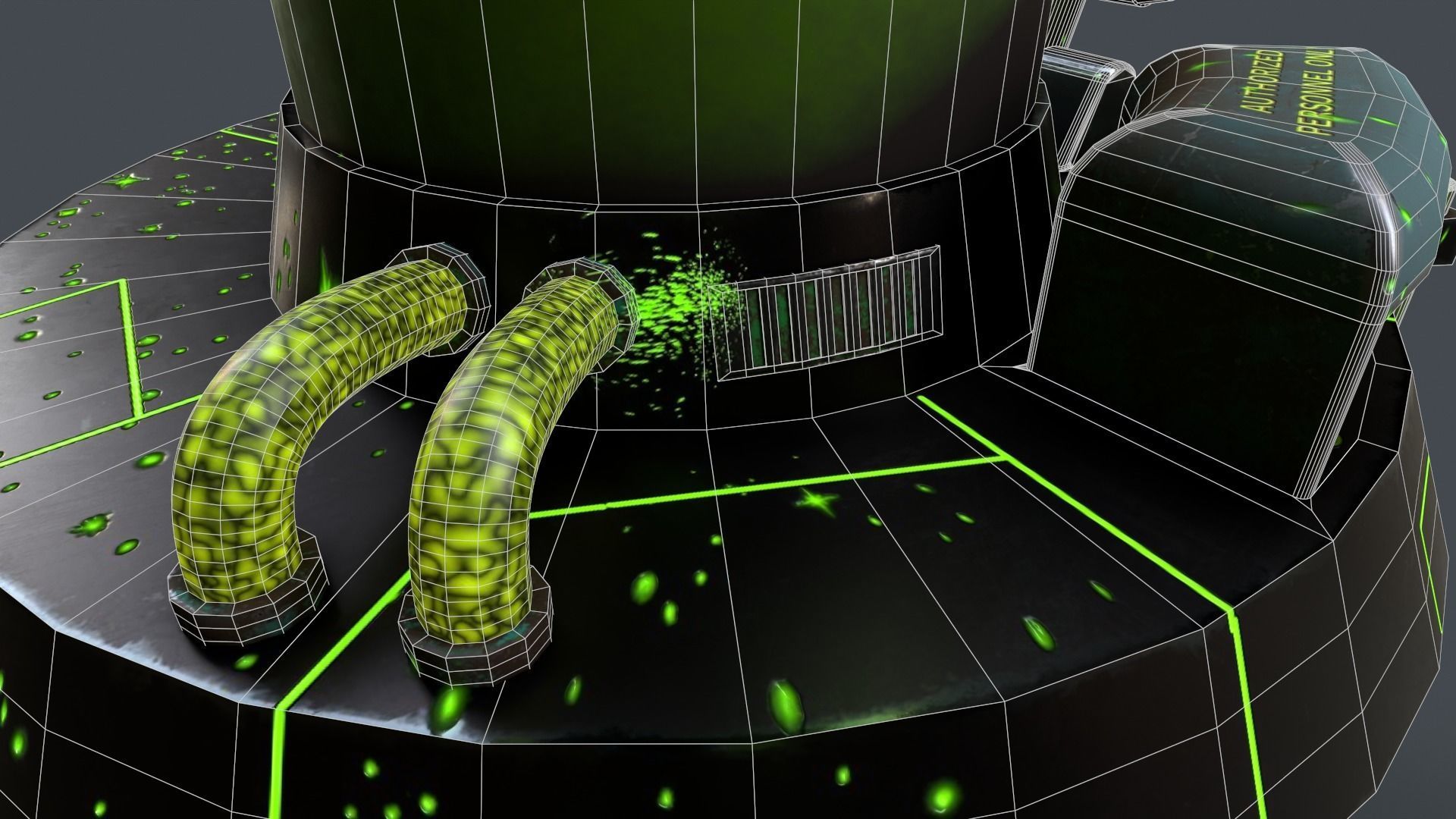 Sci-Fi Production Machine Low-poly 3D model_11