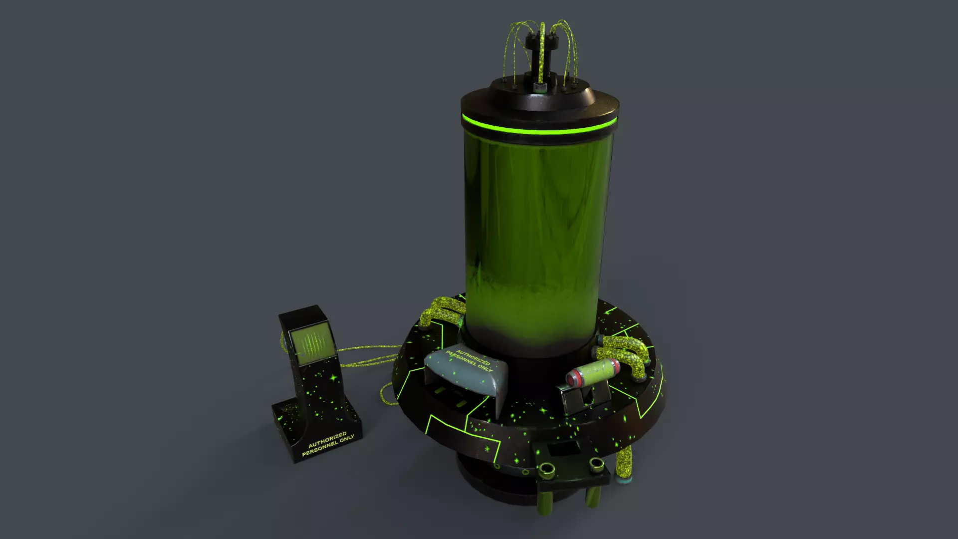 Sci-Fi Production Machine Low-poly 3D model_0