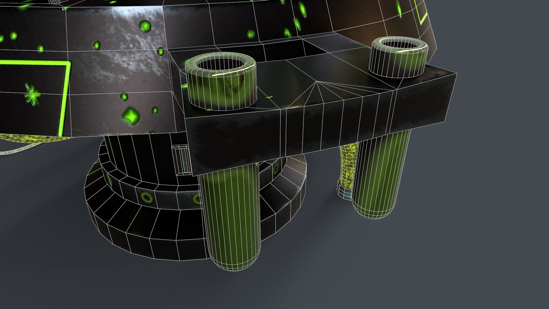 Sci-Fi Production Machine Low-poly 3D model_10