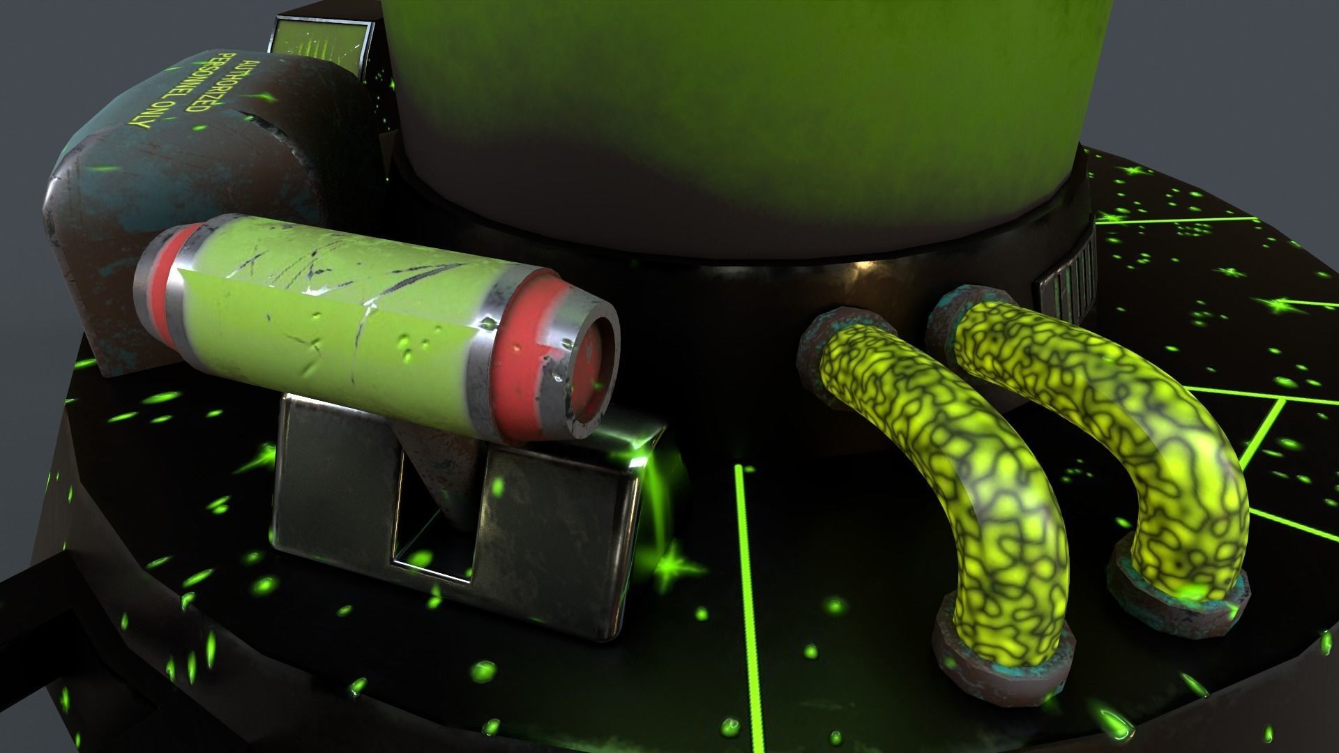 Sci-Fi Production Machine Low-poly 3D model_14