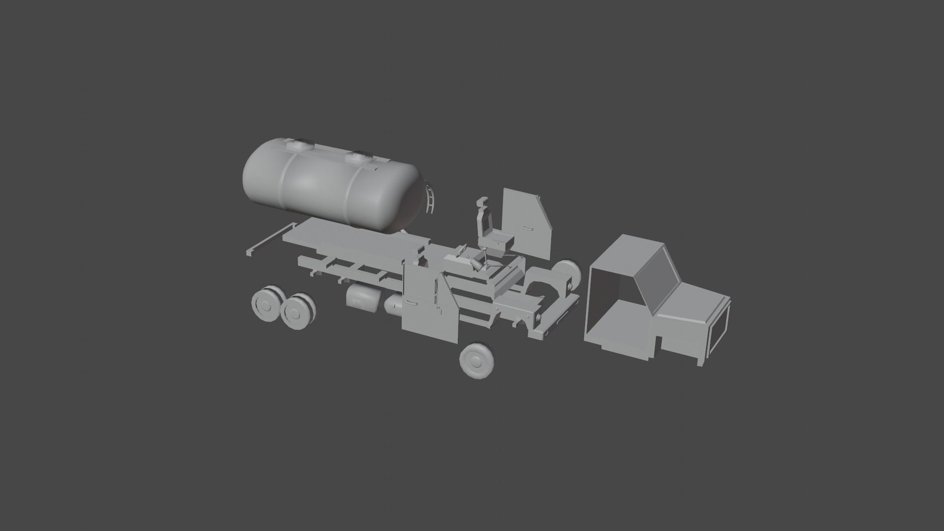 Oil tanker truck Low-poly 3D model_12