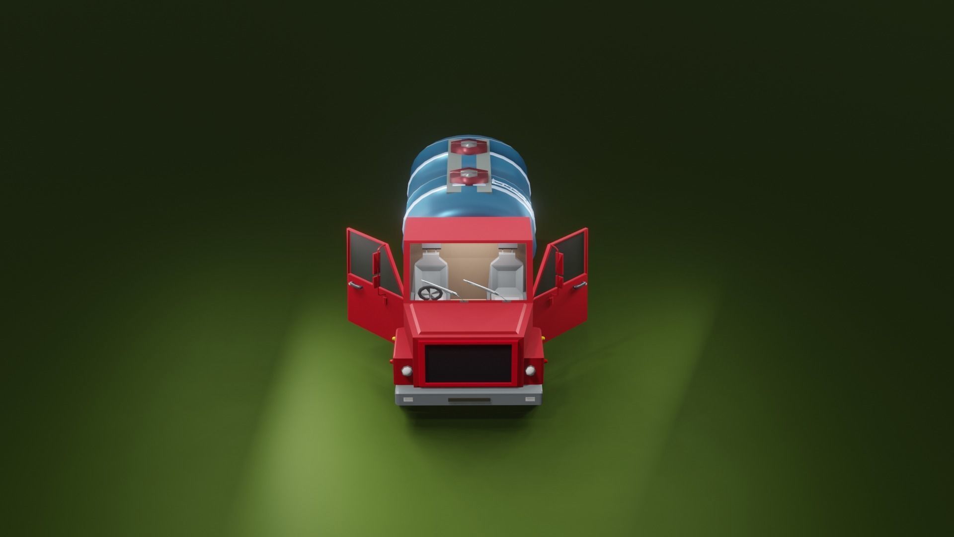 Oil tanker truck Low-poly 3D model_2