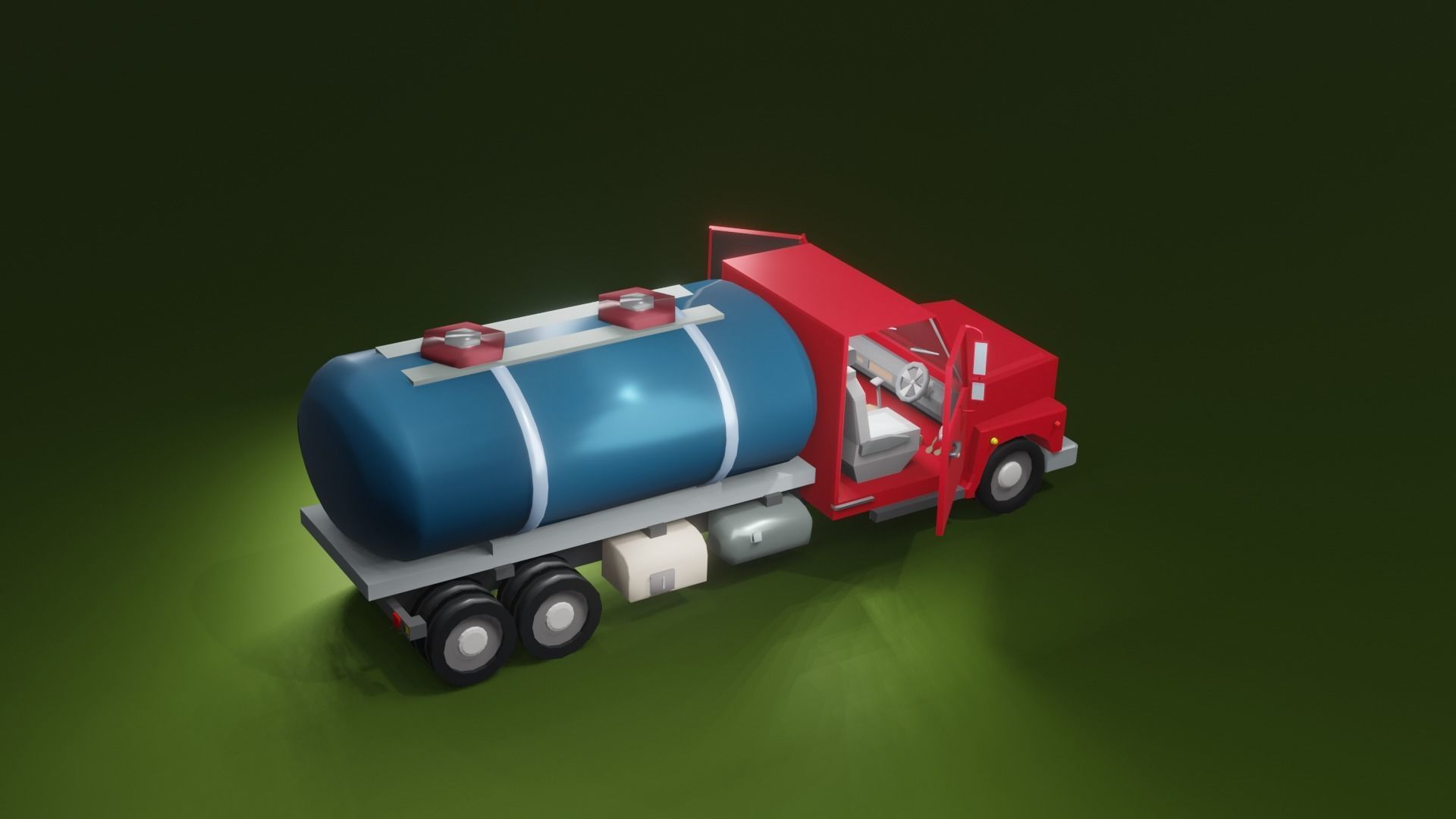 Oil tanker truck Low-poly 3D model_7