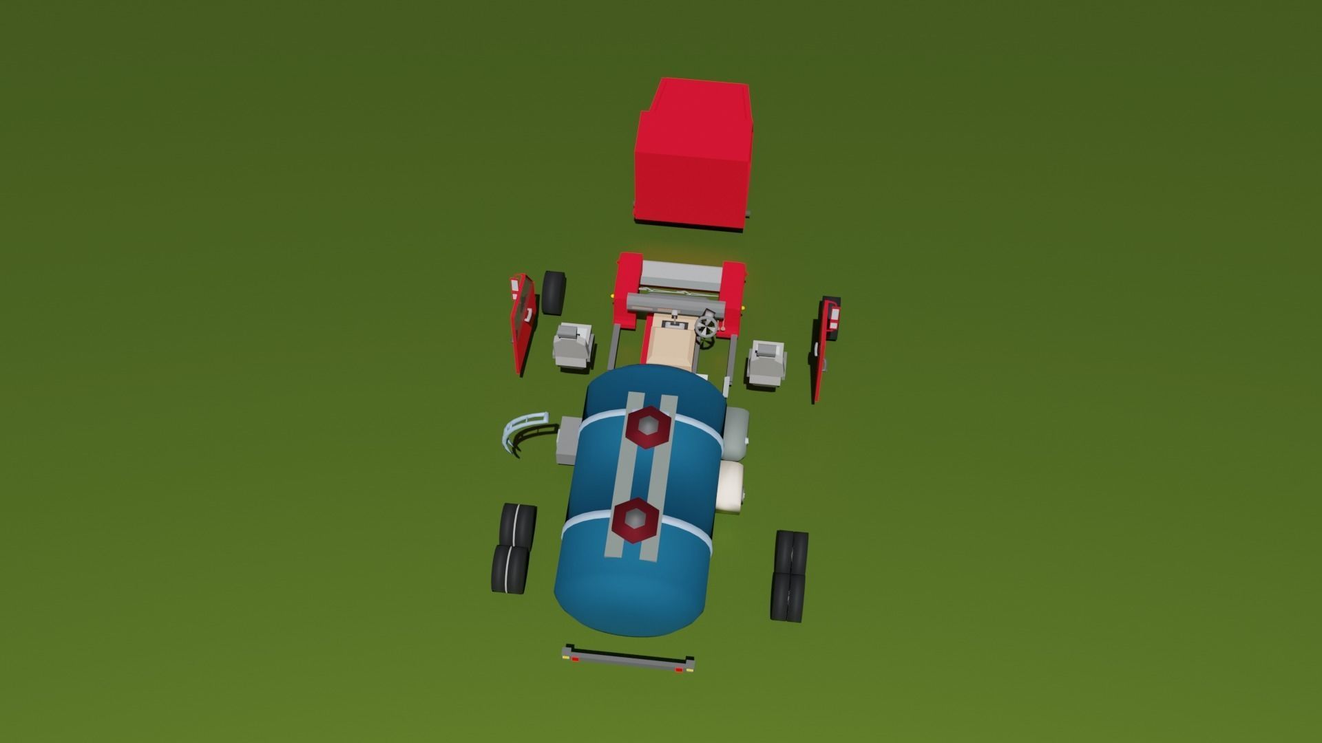 Oil tanker truck Low-poly 3D model_11