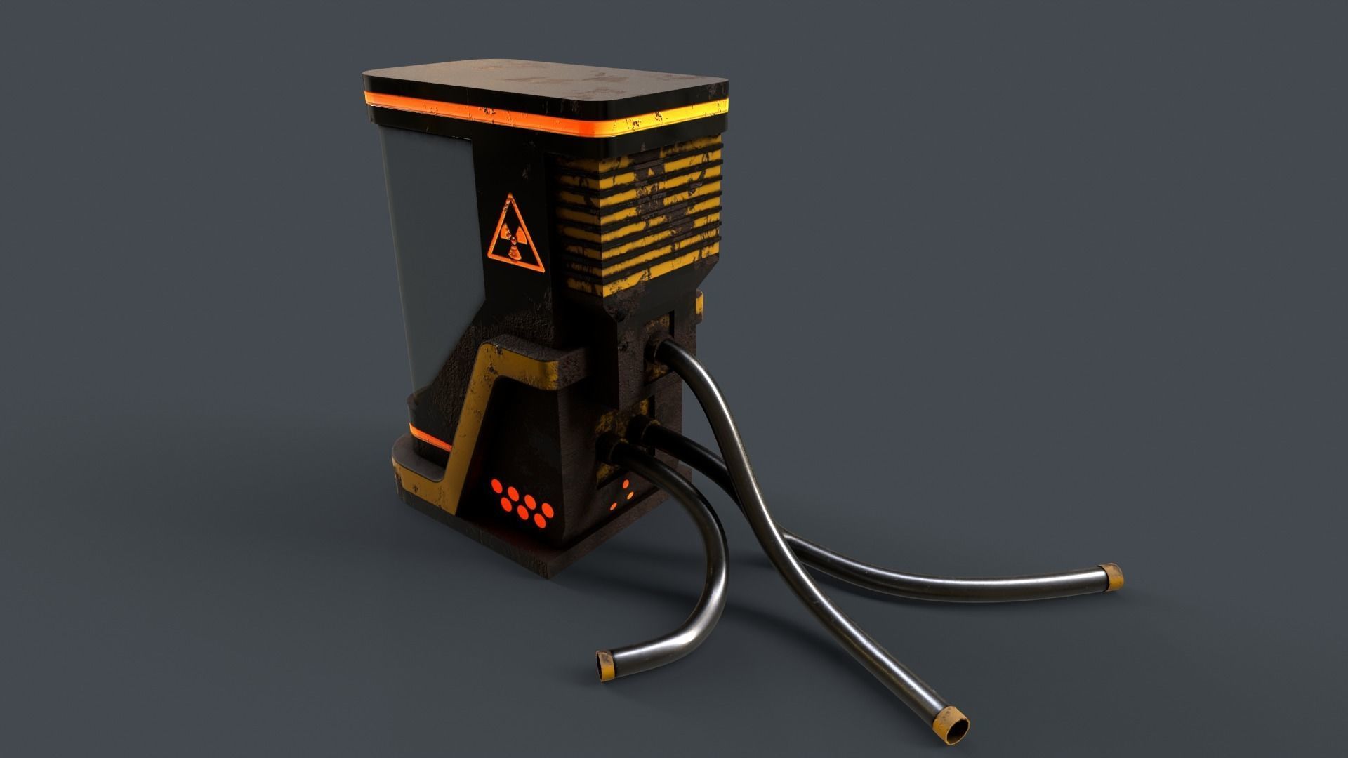 Sci-Fi Teleportation Capsule Low-poly 3D model_7