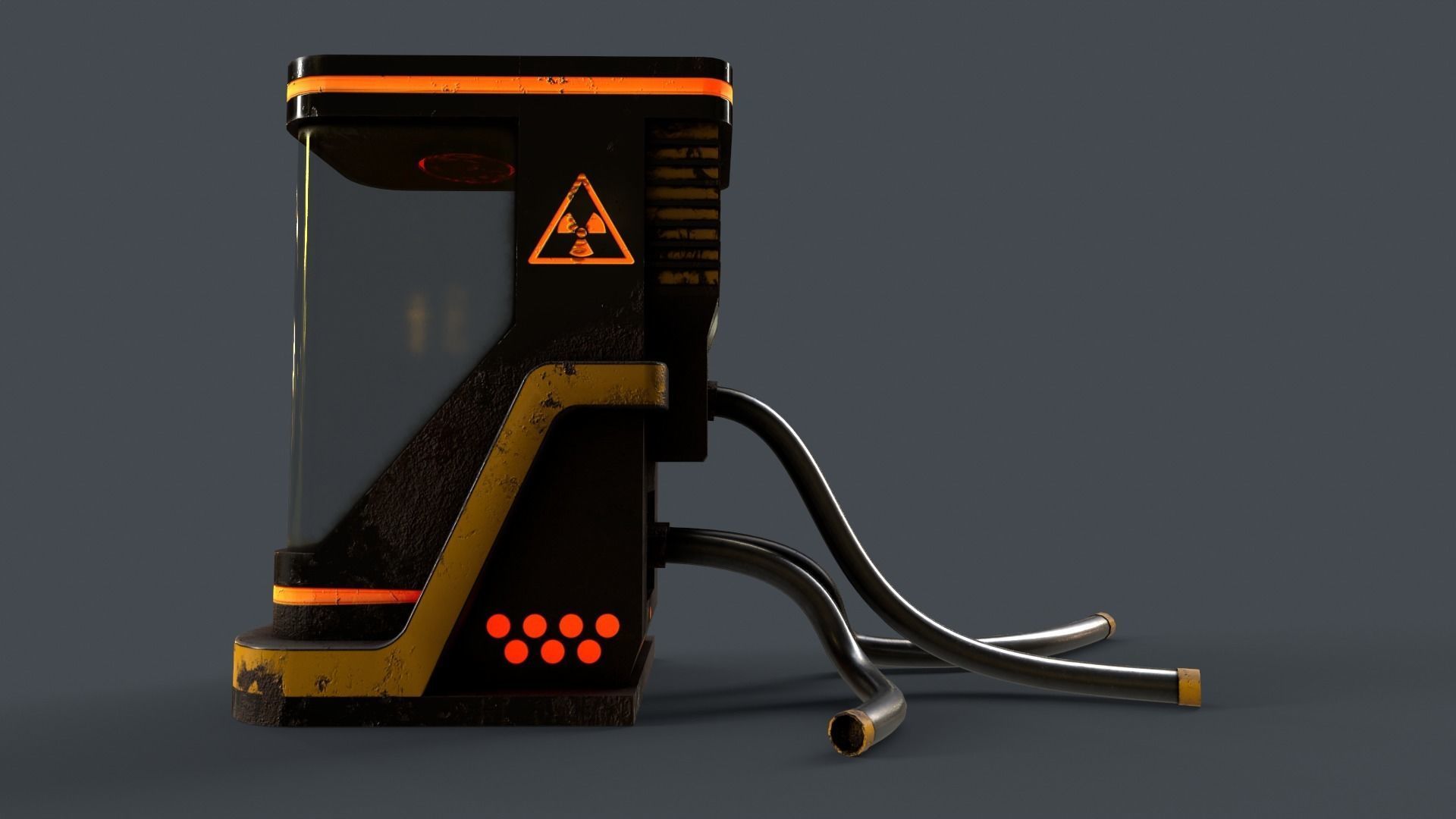 Sci-Fi Teleportation Capsule Low-poly 3D model_11