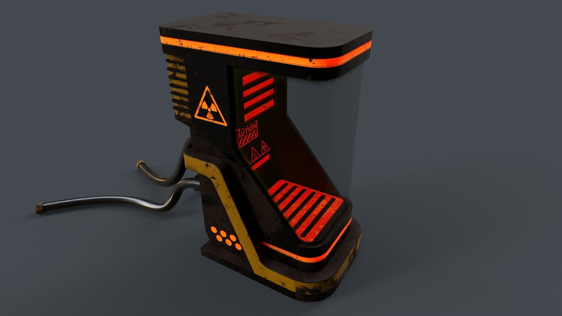Sci-Fi Teleportation Capsule Low-poly 3D model_3
