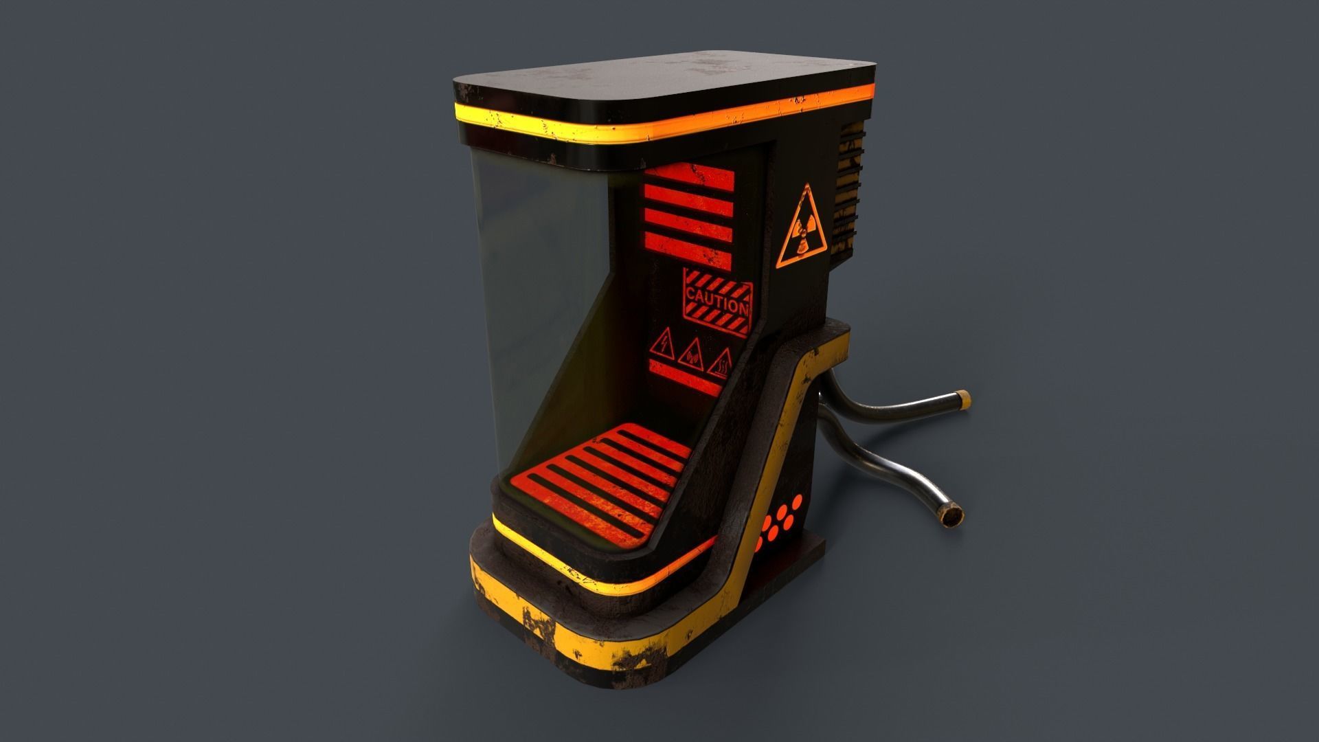 Sci-Fi Teleportation Capsule Low-poly 3D model_6