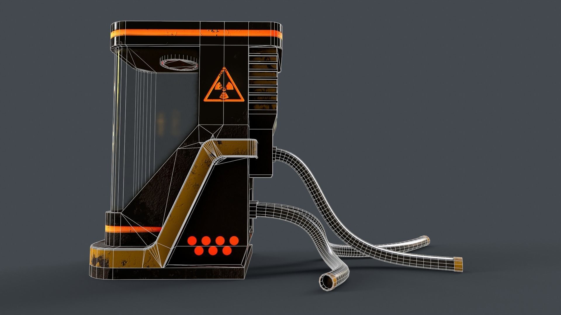 Sci-Fi Teleportation Capsule Low-poly 3D model_12