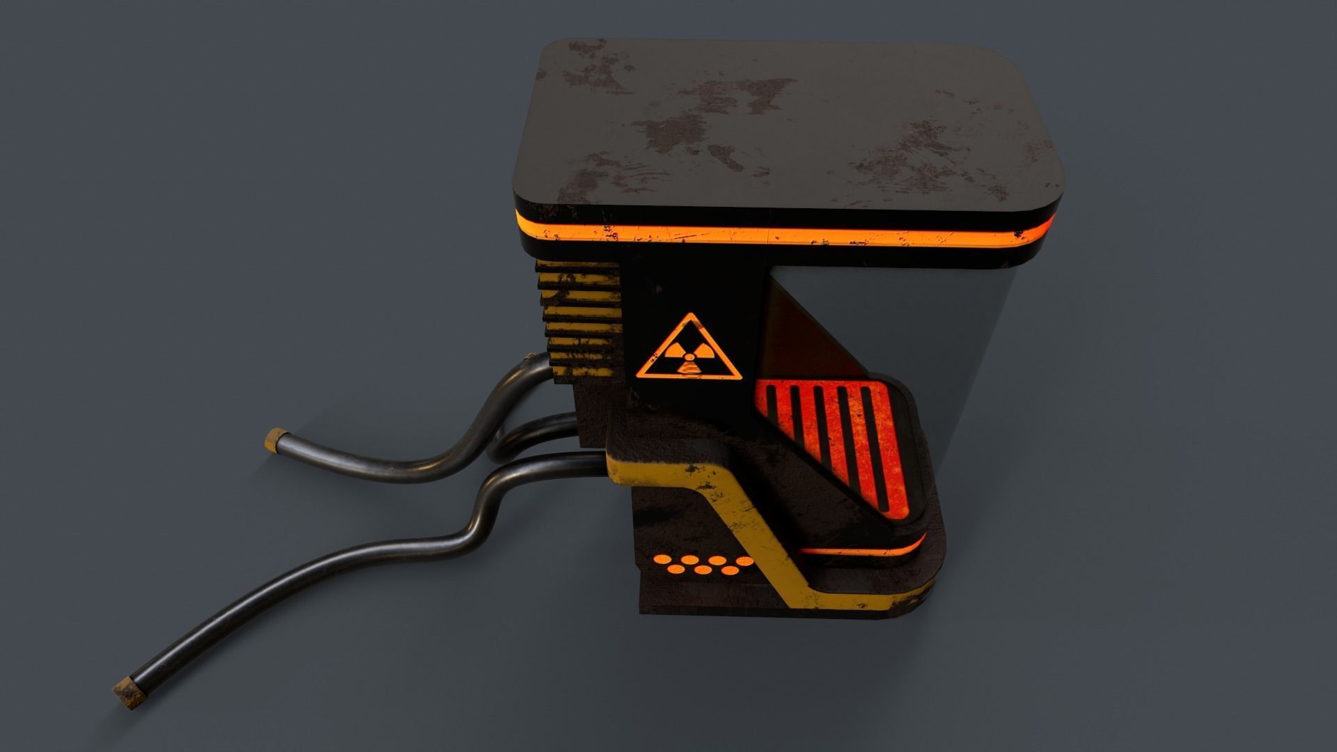 Sci-Fi Teleportation Capsule Low-poly 3D model_5