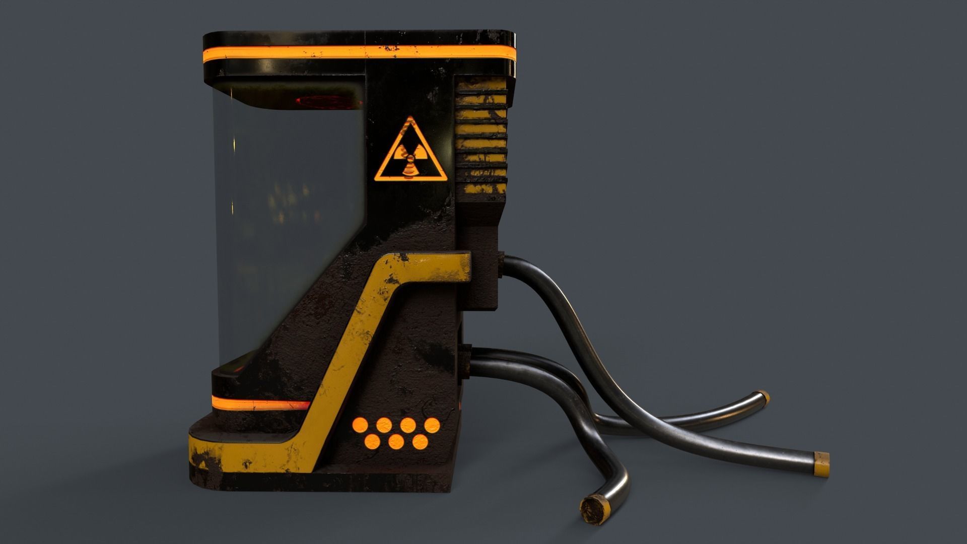 Sci-Fi Teleportation Capsule Low-poly 3D model_4