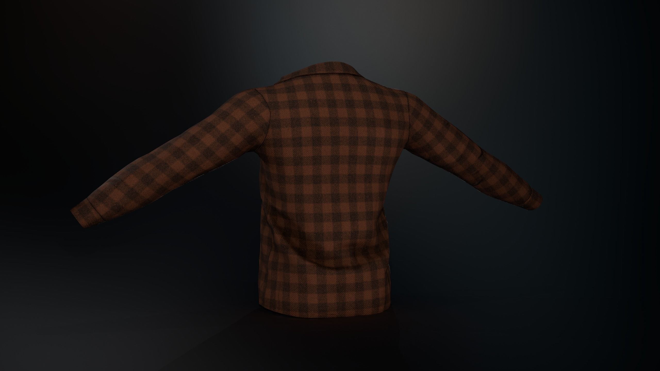 Brown Flannel Shirt Low-poly 3D model_8