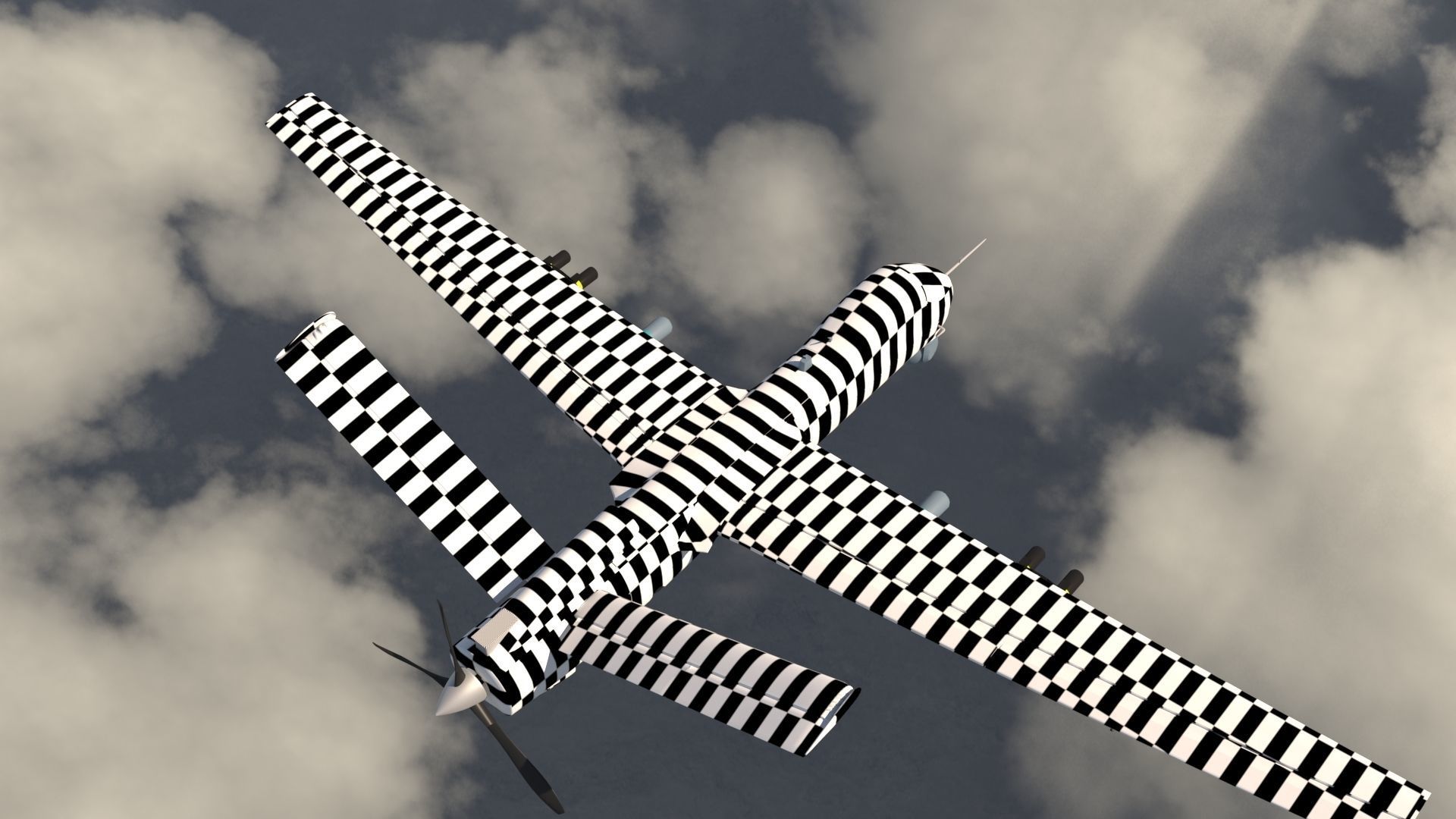 IHA - UAV ANKA-S - LOW POLY MODEL TUSAS Low-poly 3D model_8