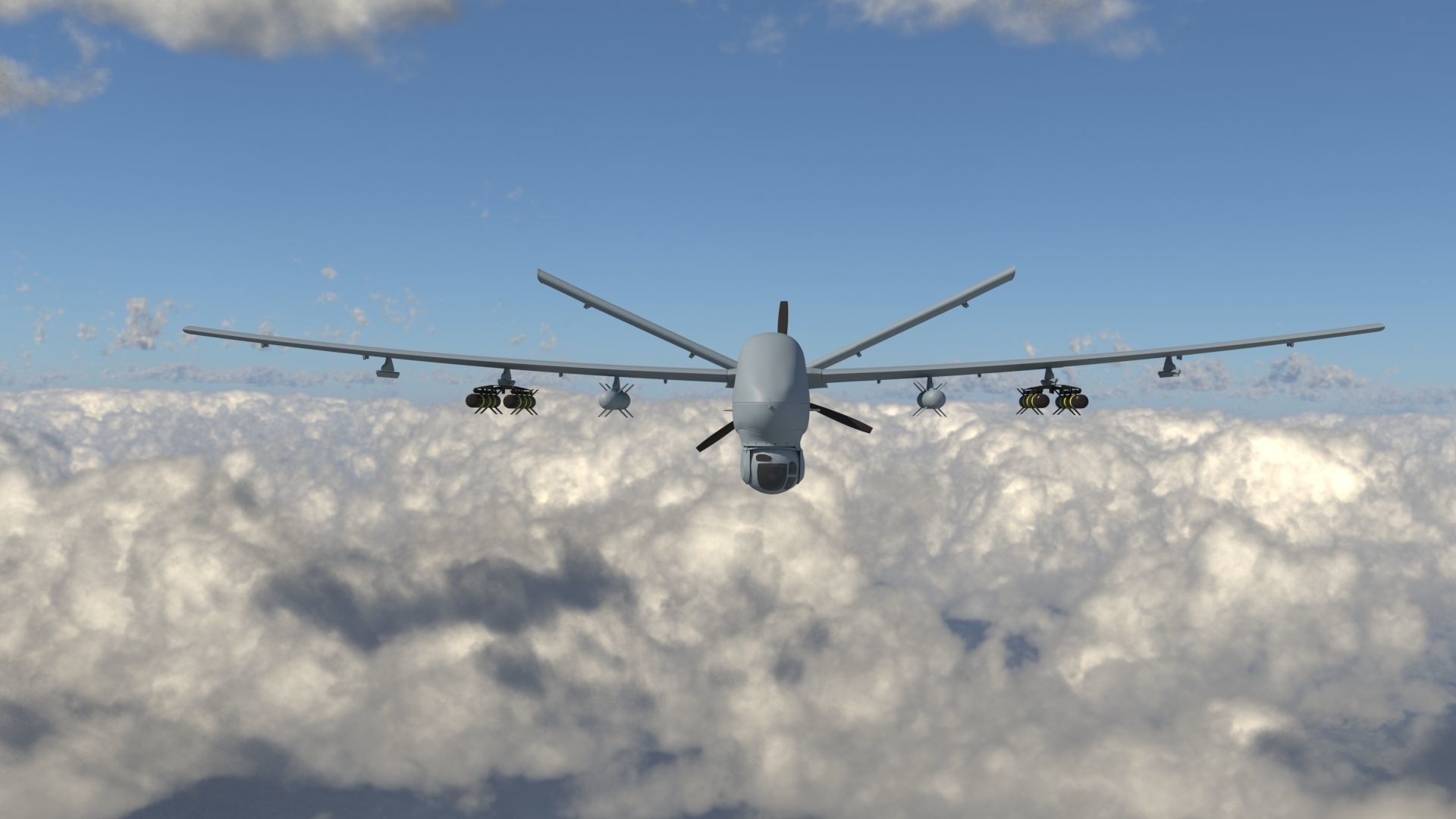 IHA - UAV ANKA-S - LOW POLY MODEL TUSAS Low-poly 3D model_1