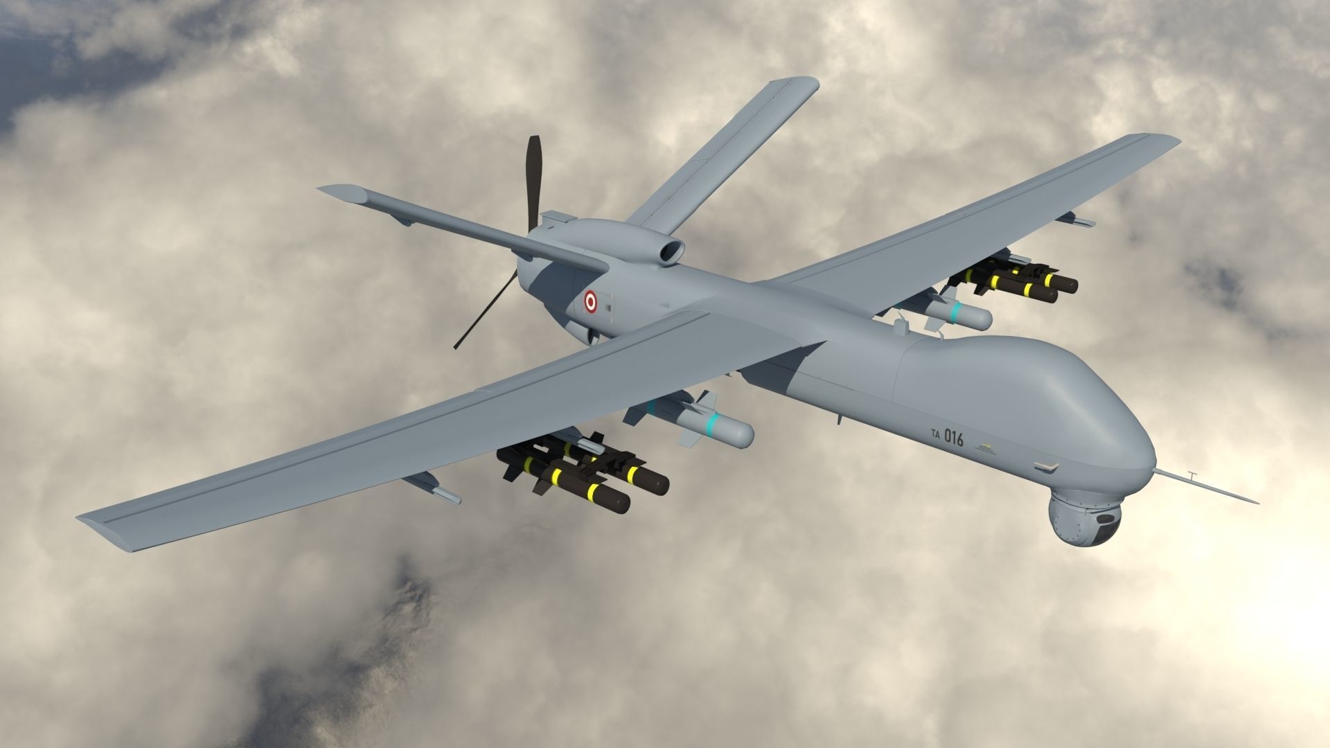 IHA - UAV ANKA-S - LOW POLY MODEL TUSAS Low-poly 3D model_12