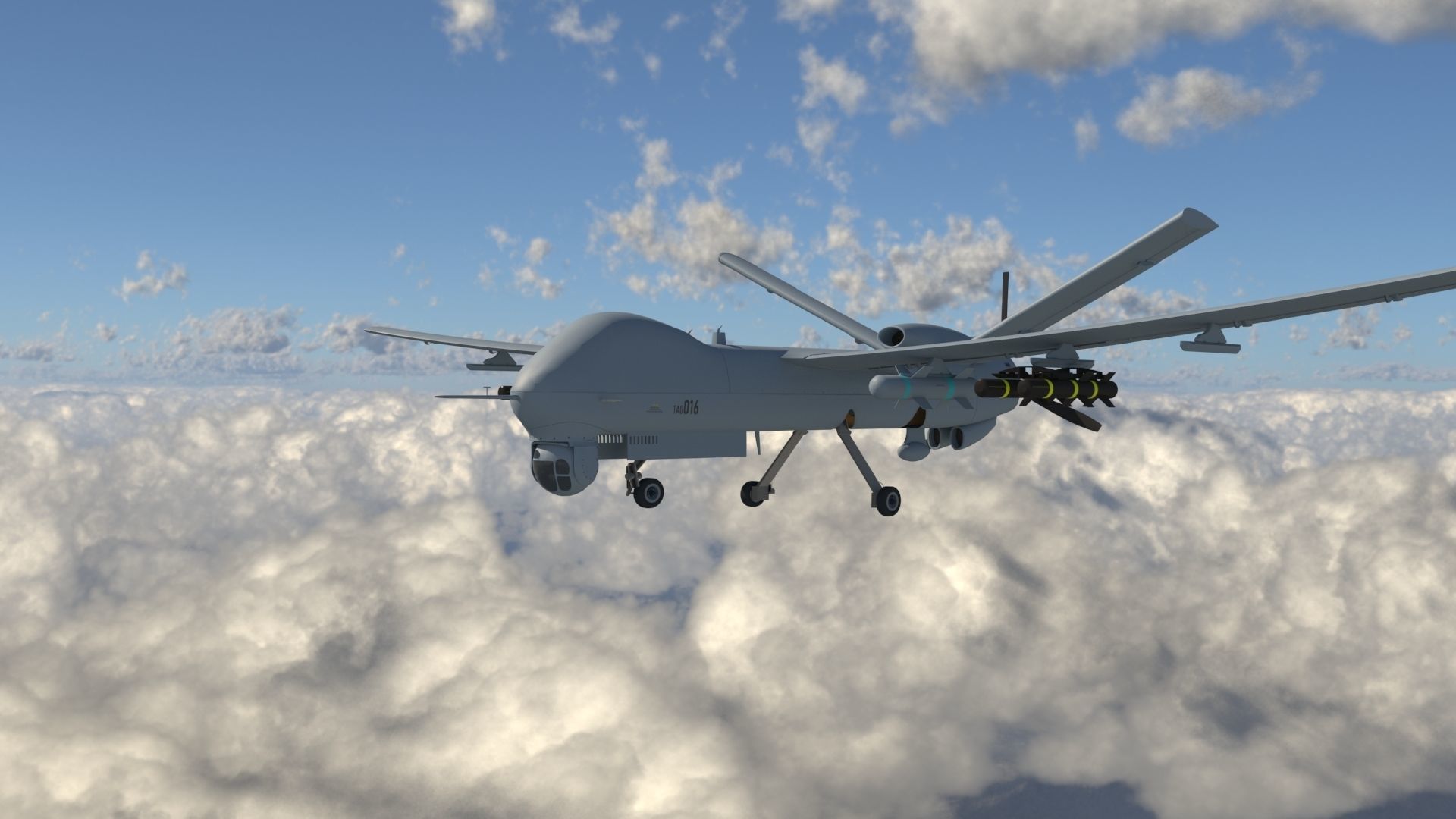 IHA - UAV ANKA-S - LOW POLY MODEL TUSAS Low-poly 3D model_5