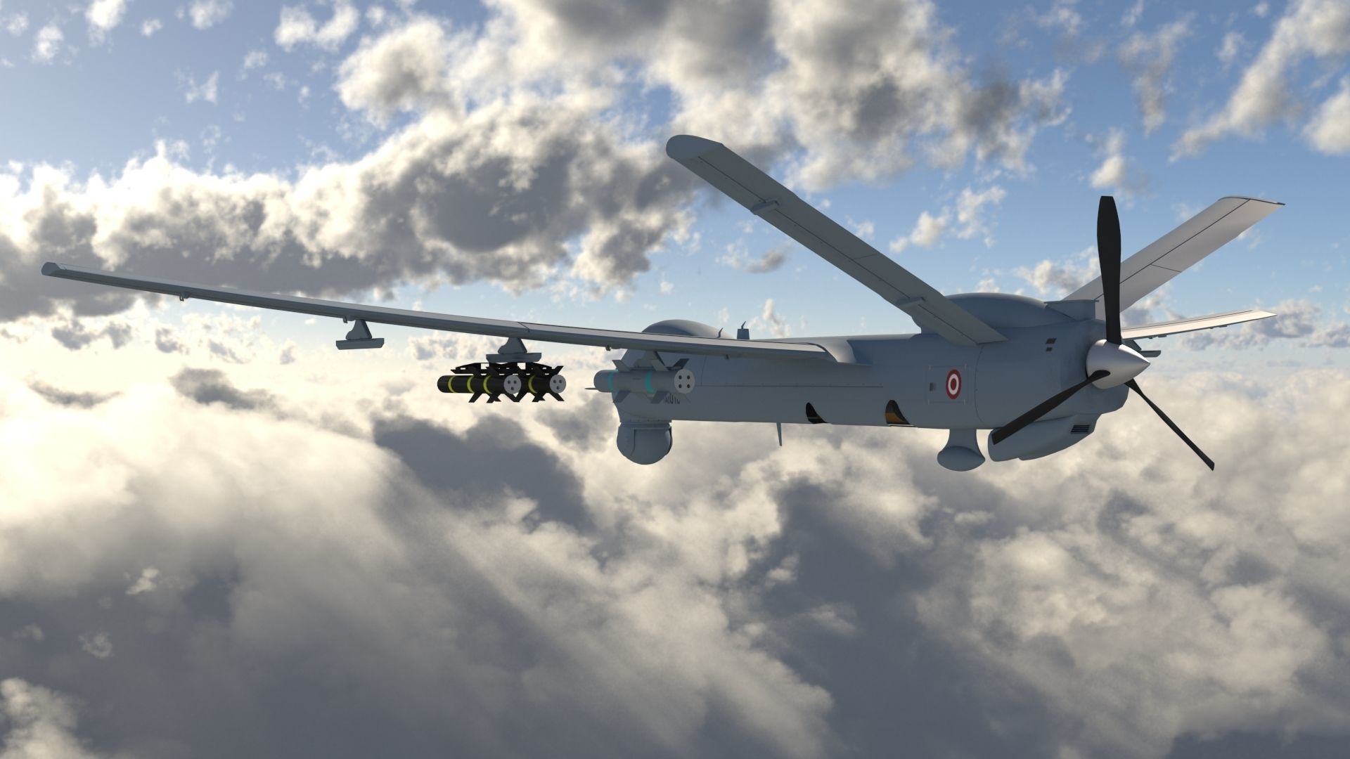 IHA - UAV ANKA-S - LOW POLY MODEL TUSAS Low-poly 3D model_13