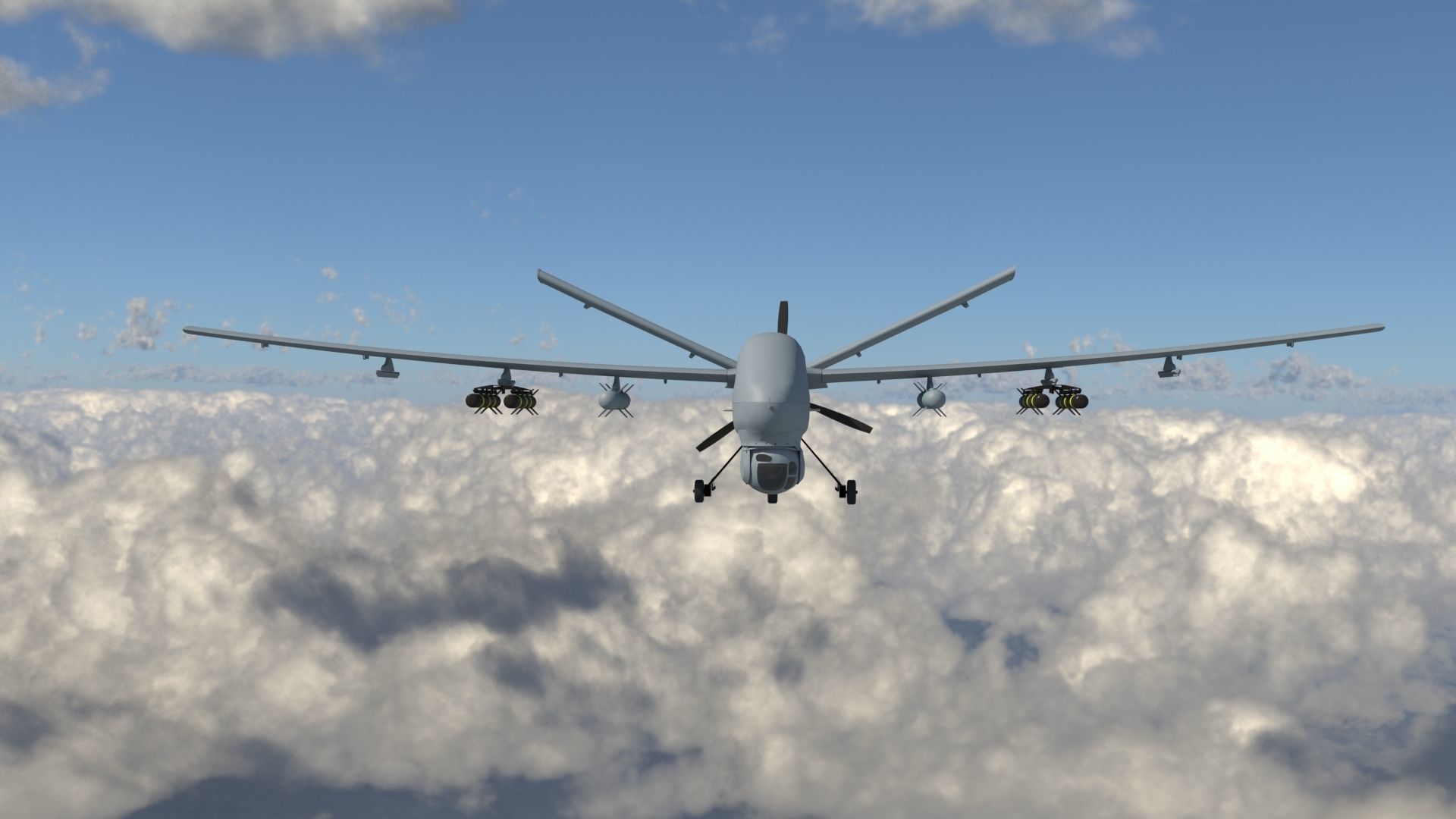 IHA - UAV ANKA-S - LOW POLY MODEL TUSAS Low-poly 3D model_4