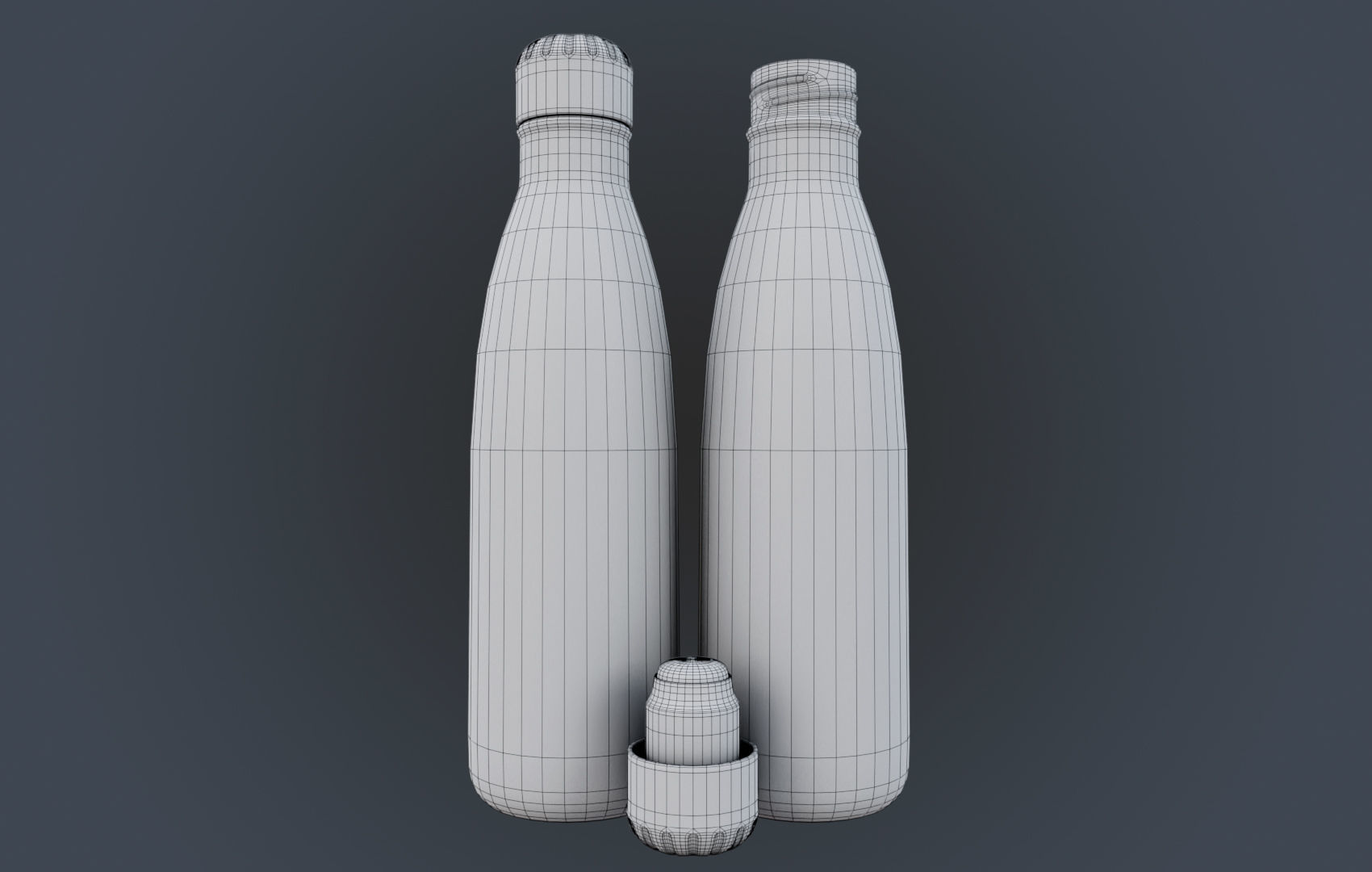 Steel Water Bottle Low-poly 3D model_16