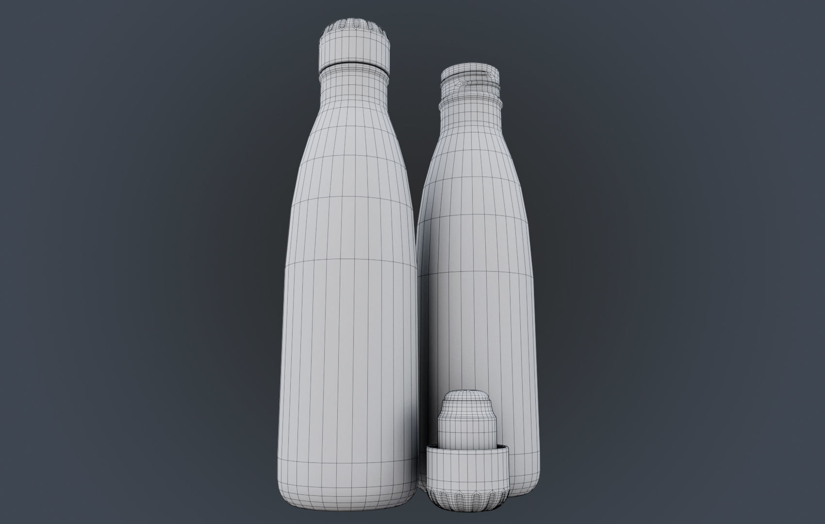 Steel Water Bottle Low-poly 3D model_8