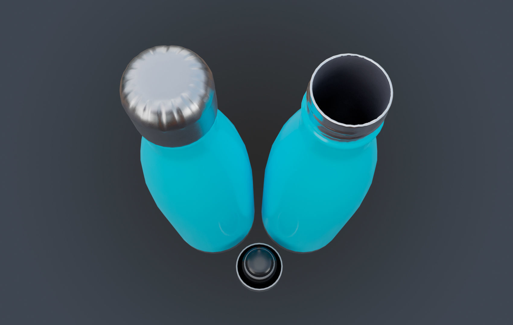 Steel Water Bottle Low-poly 3D model_14